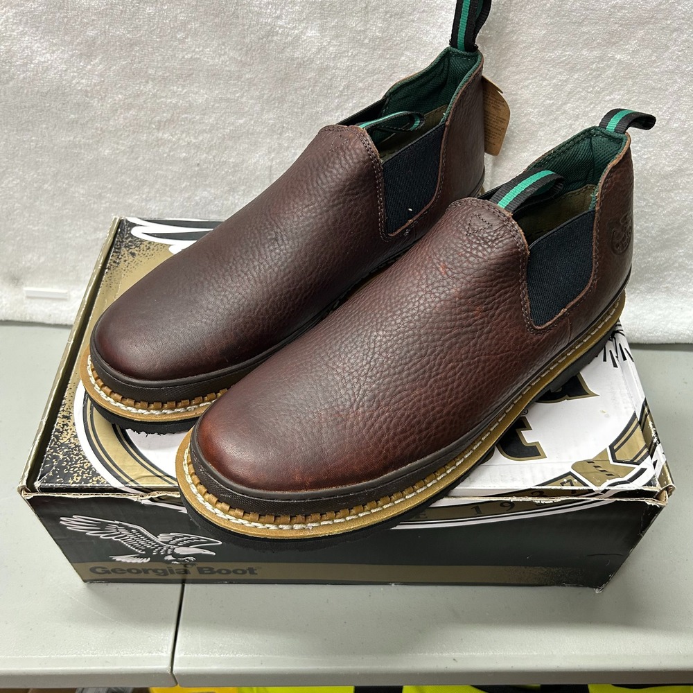Georgia Boot Mens Size 14M Romeo Brown Leather Georgia Giant GR262 Ankle Boots